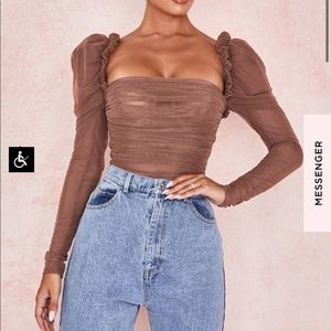 House of cb brown bodysuit